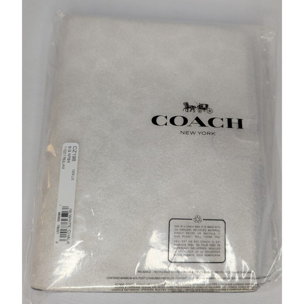 Coach Notebook - CZ198 White Chalk Signature Canvas/Smooth leather - NWT - Picture 8 of 8